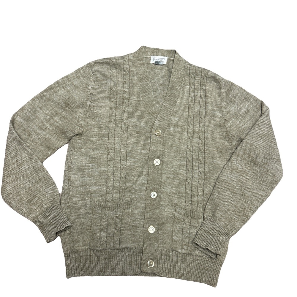 Vintage Grandpa Cardigan Sweater Mens M Button Front Tarleton Knit Thin Light